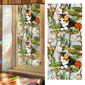 Adorable Cat Window Privacy Film