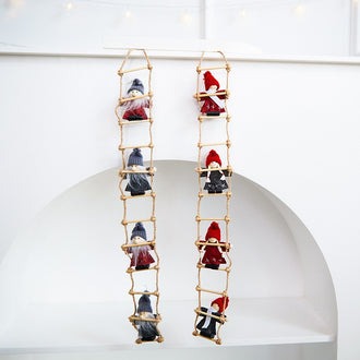 Adorable Christmas Gnome Climbing Ladder Decor