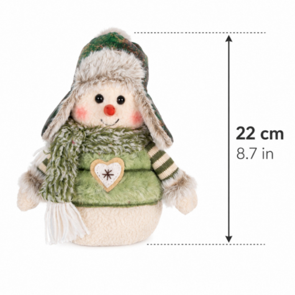 Adorable Christmas Snowman Decoration - Tabletop Mantel Home Indoor Holiday Decor