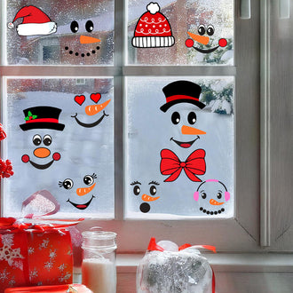 Adorable Christmas Snowman Stickers Set