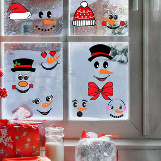 Adorable Christmas Snowman Stickers Set