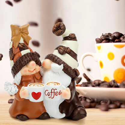 Adorable Coffee Gnome Figurine - Home Table Shelf Decor Ornament