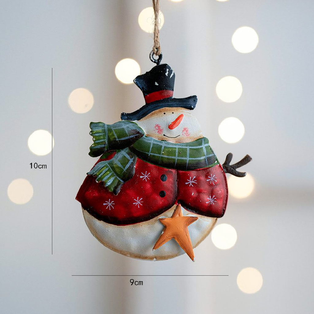 Adorable Metal Christmas Snowman Ornament - 3 Pcs, Home Xmas Tree Holiday Festival Decor Ornament