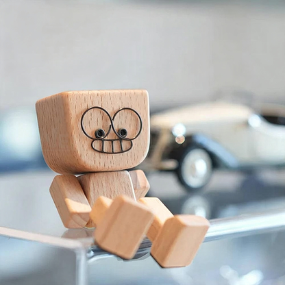 Adorable Shaking Feet Wooden Doll with 12 Magnetic Expressions - 2.4-Inch, Home & Car Dashboard Decor-View 2-Next Deal Shop