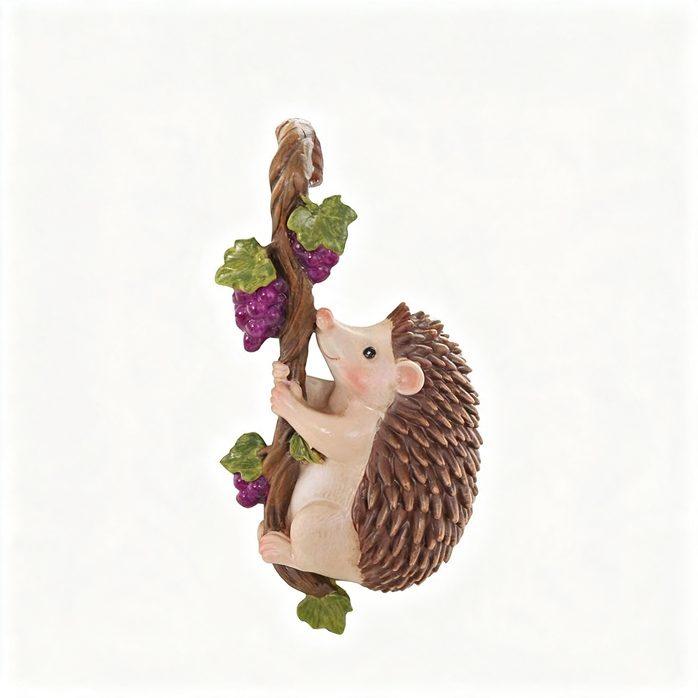 Adorable Weatherproof Resin Hedgehog Pot Hugger - 4.2-Inch, Lawn & Planter Decor-View 3-Next Deal Shop
