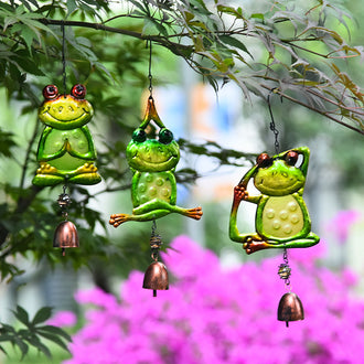 Adorable Yoga Frog Wind Chime