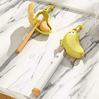 Banana Toothbrush Cover with Toothpaste Dispenser