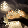 Battery Powered Copper Wire Firecracker LED String Lights - 6.56 Ft, 100 LED, Home Holiday Garden Party Decor Lighting