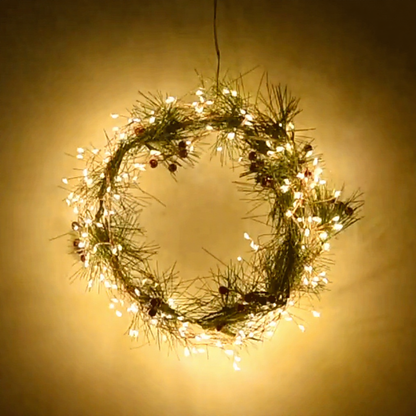 Battery Powered Copper Wire Firecracker LED String Lights - 6.56 Ft, 100 LED, Home Holiday Garden Party Decor Lighting