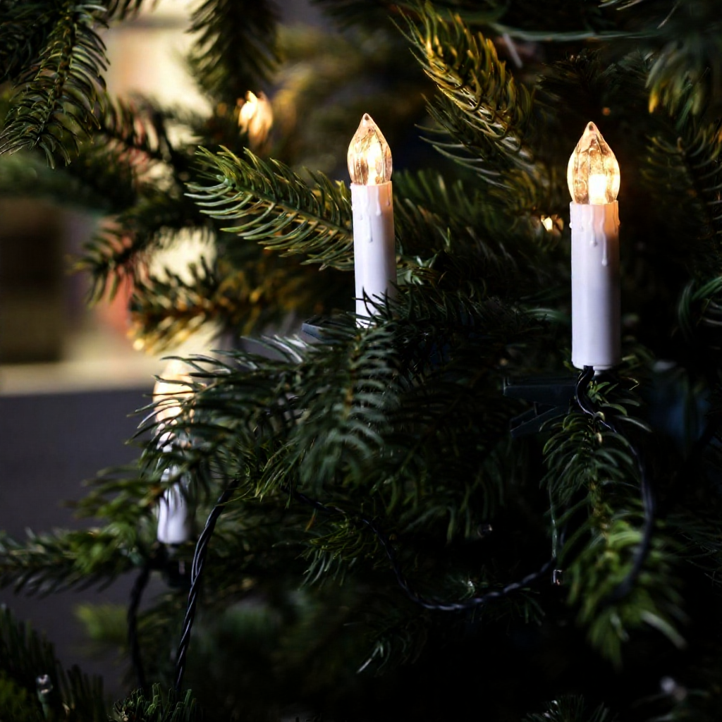 Battery-Powered Flameless Clip-On Christmas Tree Candles with Remote - 10 Pcs, Warm White Tree Lighting
