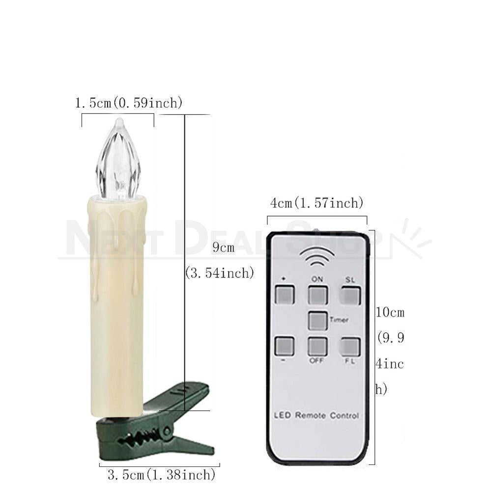 10 Pcs - Flameless Clip-On Christmas Tree Candle with Remote-View 8-Next Deal Shop
