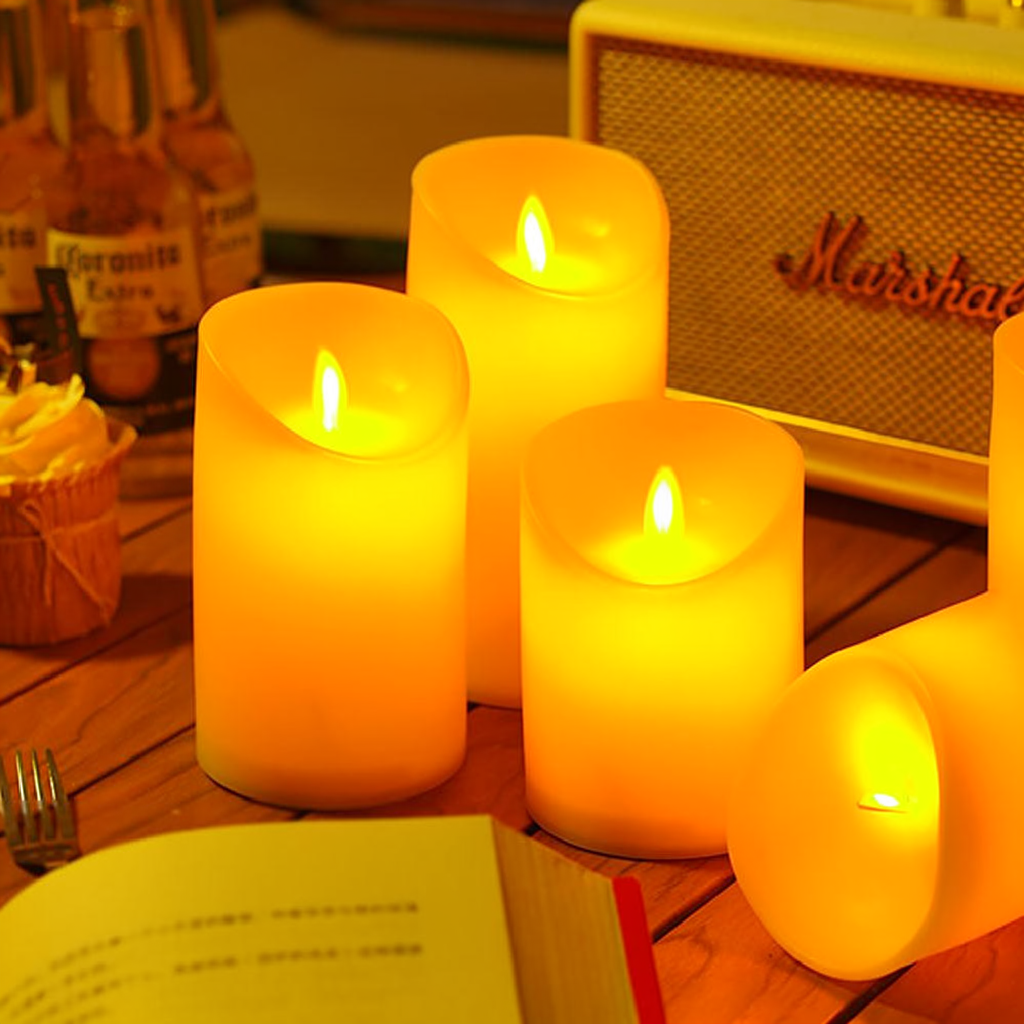 Battery Powered Flameless LED Candles with Remote Control - 3 Pcs, Home Table Mantel Indoor Holiday Festival Decor Lighting