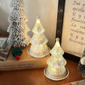 Battery Powered LED Crystal Christmas Tree Decoration - Home Table Shelf Xmas Indoor Holiday Festival Decor Lighting