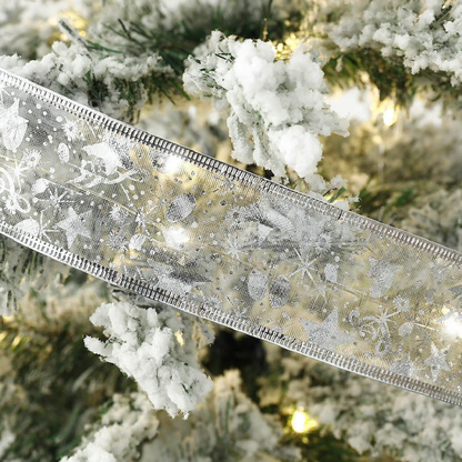 Battery Powered LED Light Up Christmas Ribbon - 32ft, Home Xmas Tree Holiday Party Decor Lighting