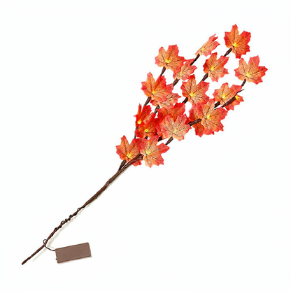 Battery Powered LED Maple Leaf Twig Light - Home Table Mantel Decor Lighting