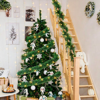 Battery‑Powered Light‑Up Tinsel Christmas Garland ‑ 19.7ft, Christmas Tree & Mantel Holiday Decor
