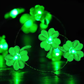 Battery Powered Lucky Four Leaf Clover String Lights - 9.84 ft,30 LED, St. Patrick’s Day Holiday Party Festival Decor Lighting