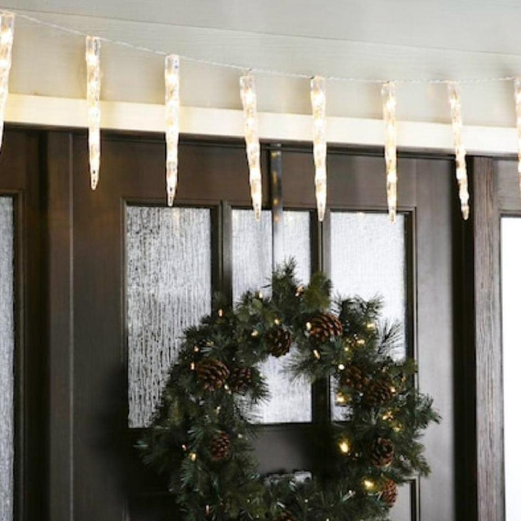 Battery Powered Sparkling Christmas Icicle String Lights - 9.84ft, 20 LED, Home Xmas Holiday Party Window Decor Lighting