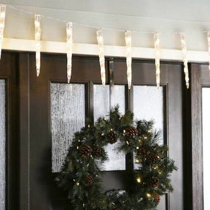 Battery Powered Sparkling Christmas Icicle String Lights - 9.84ft, 20 LED, Home Xmas Holiday Party Window Decor Lighting