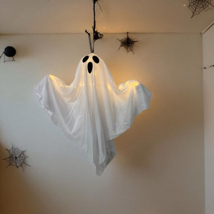 Battery Powered Spooky LED Hanging Ghost Lights - Halloween Patio & Tree Holiday Lighting