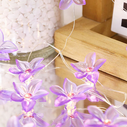6.56 ft 20 LED Purple Flower Fairy String Lights-View 2-Next Deal Shop