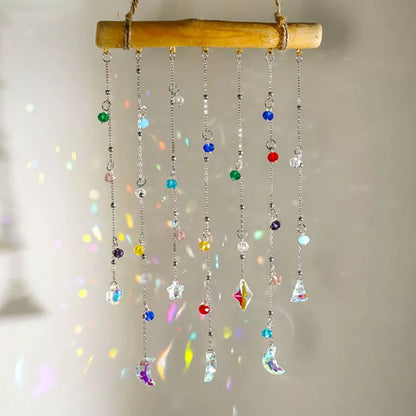 Crystal Star Moon Prism Bead Hanging Suncatcher-View 2-Next Deal Shop