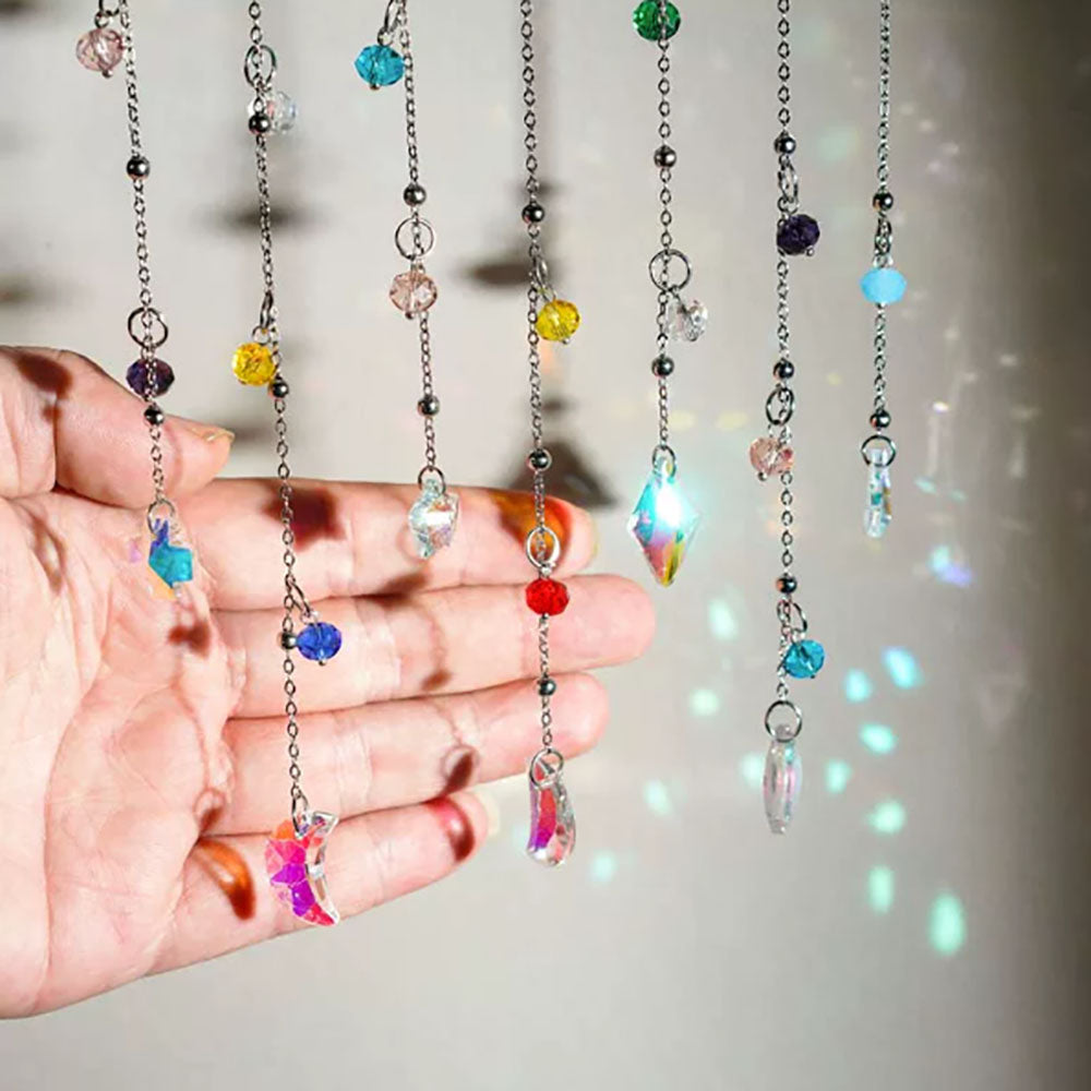 Crystal Star Moon Prism Bead Hanging Suncatcher-View 3-Next Deal Shop