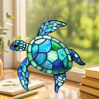 Charming Sea Turtle Suncatcher with Story Card