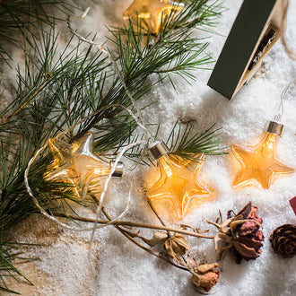 Christmas Glass Star String Lights