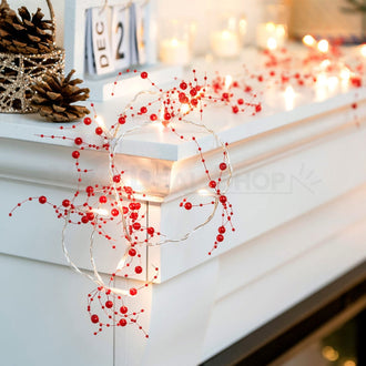 Christmas Red Pearl Garland Fairy Light