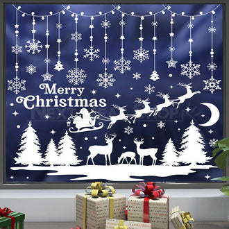 Christmas Reindeer & Snowflake Window Clings