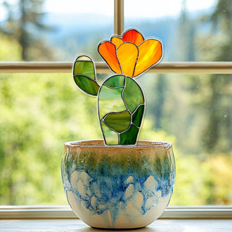 Colorful Cactus Flower Pot Decor