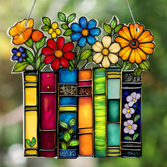 Colorful Floral Book Hanging Decor