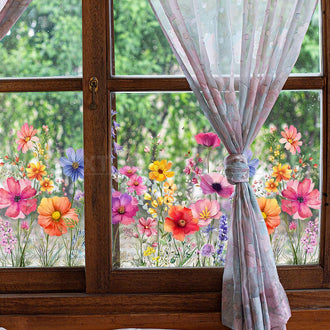 Colorful Floral Window Cling