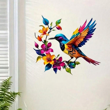 Colorful Metal Hummingbird Wall Decor  -  11-Inch, Patio & Indoor Wall Art Decor