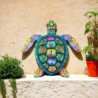 Colorful Metal Sea Turtle Garden Decor