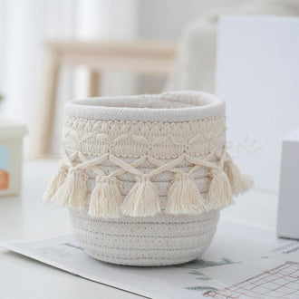 Compact Macrame Storage Basket