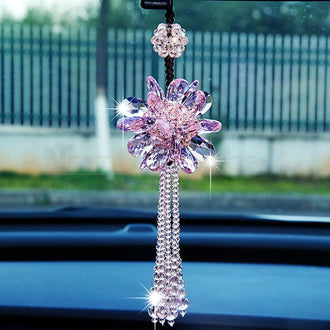 Crystal Flower Car Hanging Ornament