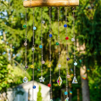 Crystal Star Moon Prism Bead Hanging Suncatcher
