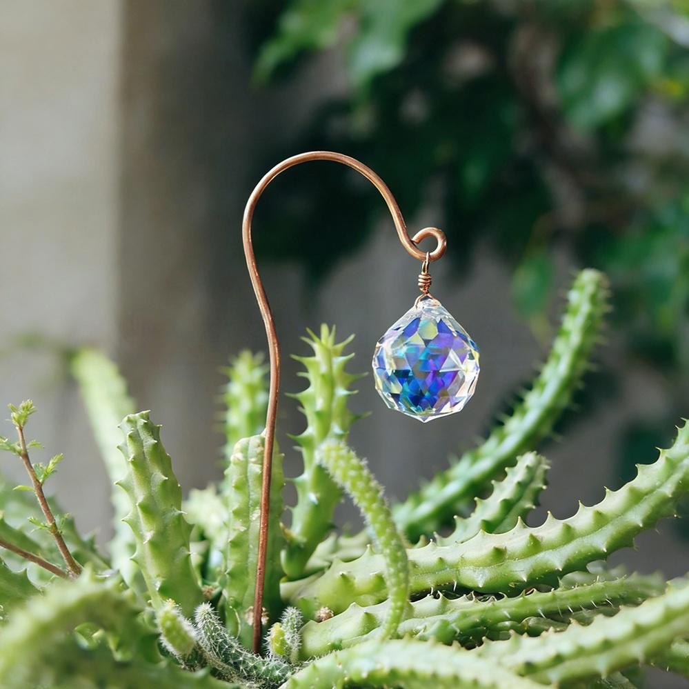Crystal Suncatcher Plant Stake  -  Flower Bed & Planter Garden Decor