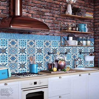 DIY Mediterranean Tile Stickers (4pcs)