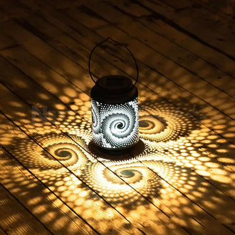 Decorative Solar-Powered Iron Lantern