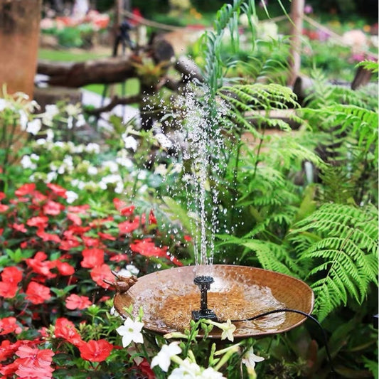 Detachable Solar Powered Outdoor Fountain Pump - Garden Pond Birdbath Backyard Landscape Water Feature Decor