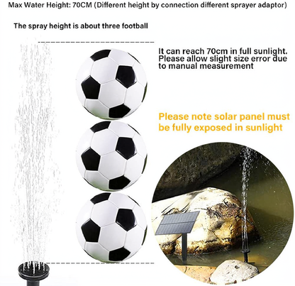 Detachable Solar Powered Outdoor Fountain Pump - Garden Pond Birdbath Backyard Landscape Water Feature Decor