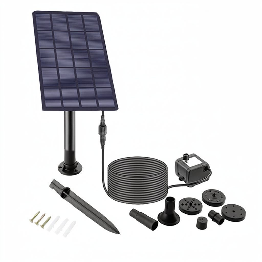 Detachable Solar Powered Outdoor Fountain Pump - Garden Pond Birdbath Backyard Landscape Water Feature Decor