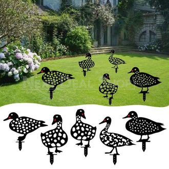 Duck Family Garden Silhouette Yard Stake