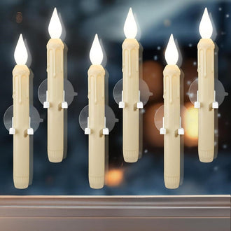 Dusk‑to‑Dawn Auto‑On LED Window Candles ‑ 6‑Pack, Window Holiday Accent Lighting