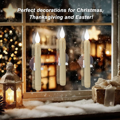 Dusk to Dawn Auto On LED Window Candles -  6 Pack, Window Holiday Accent Lighting