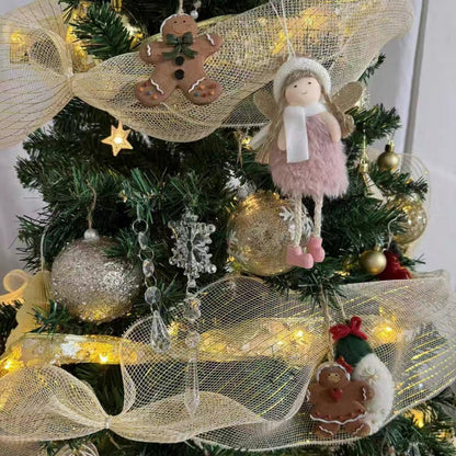 Elegant Christmas Mesh Tree Ribbon  -  30 Ft, Festive Holiday Wreath & Tree Decor