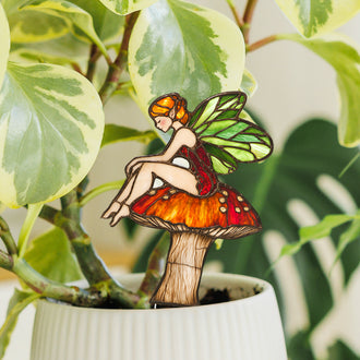 Fairy and Mushroom Flower Pot Decor